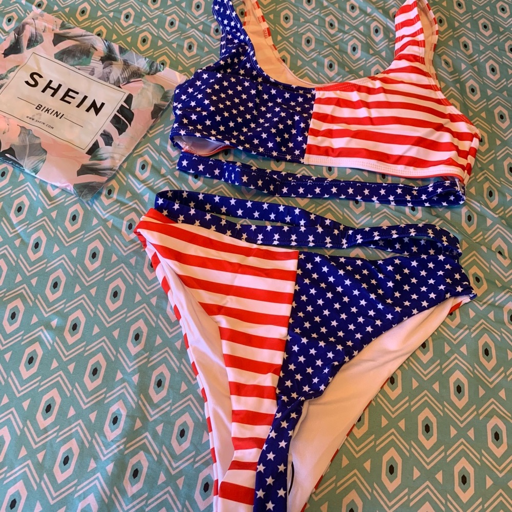 American flag two piece swimsuit